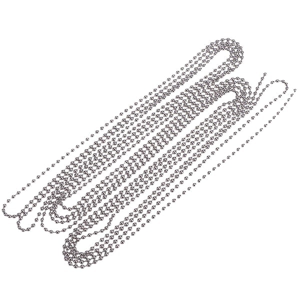 3 Meter Lang Kulekjede 4.5 MM Diameter med 10 Matchende Lenker (Sølv)_RY
