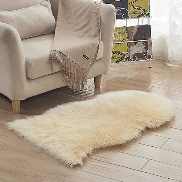 Plysj Teppe. Super Myk Kunstig Saueskinn Teppe Moderne Område Tepper. Sklisikkert Fluffy