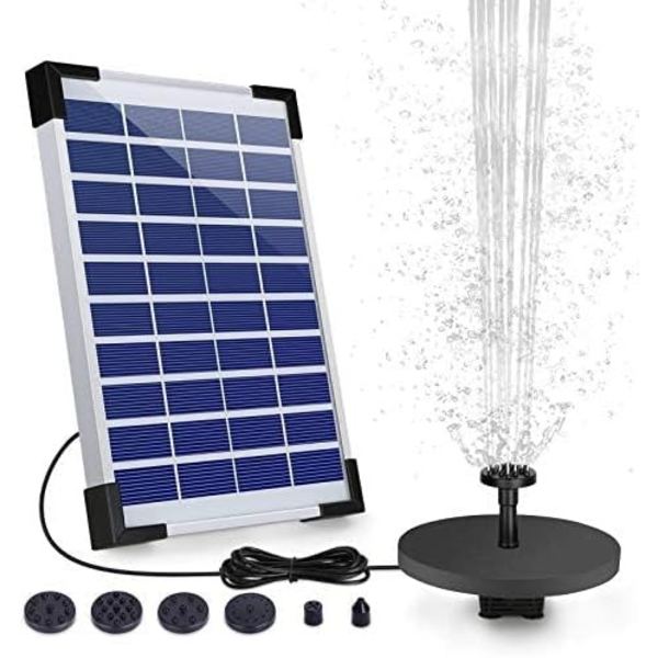 5,5 W Solar-suihkulähde Pumppu Sisäänrakennetulla 1500 mAh Akulla, Solar-lintukylpyamme Suihkulähde 6 Suuttimella, Solar-kelluva Veden Suihkulähde Pumppu
