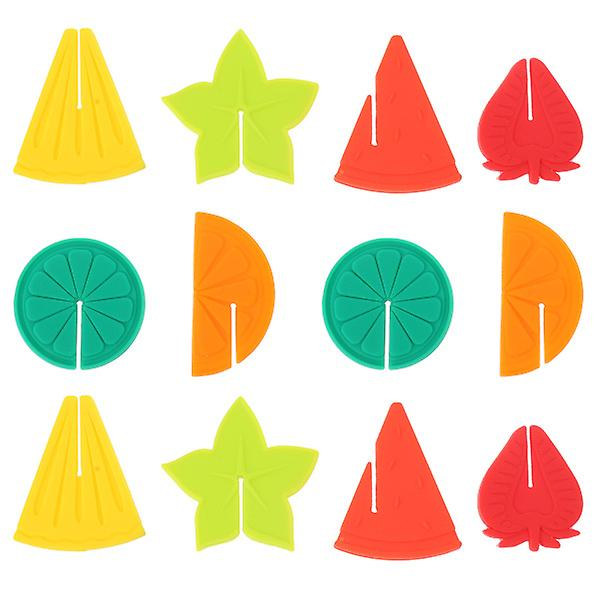 12 kpl Hedelmän muotoisia Viinilasimerkkejä Viinilasin Koristelu Juhlatarvikkeet Sekalaiset Värit 5,5X4,2CM Assorted Color 5.5X4.2CM