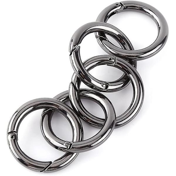 Bolt Snap Hook Sæt, 30 stk. Karabinhage Zinklegering Rund Fjeder Snap Clips Krog Nøglering Spænde, Fjederring Metal Rund Spænde Åben Ring Nøglering