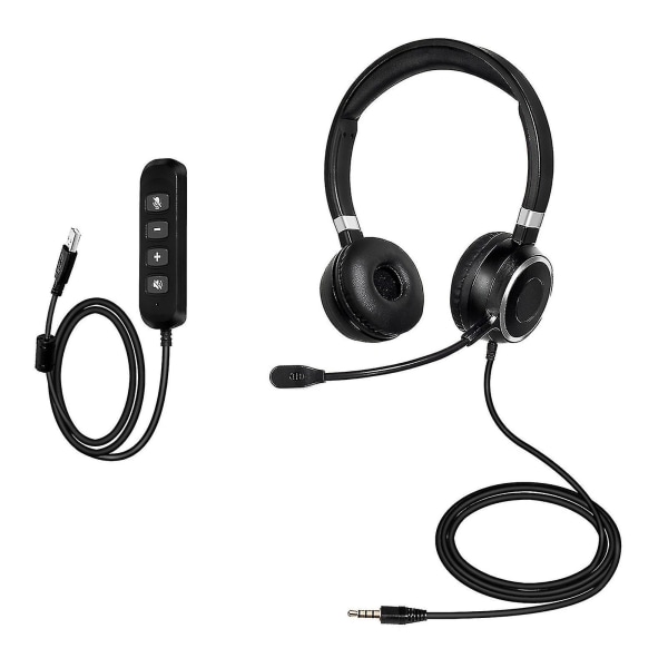 USB-forbundet støjreducerende mikrofon med klar lyd til computer - kompatibel med Call Center - Én øretelefon One Earphone