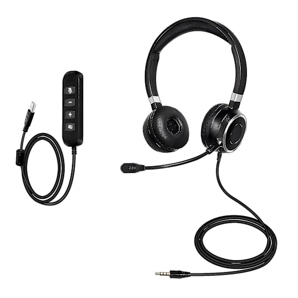 USB-headset med støydemping, klar lyd, mikrofon, kompatibel med datamaskin, for kundesenter, ett øretelefon One Earphone
