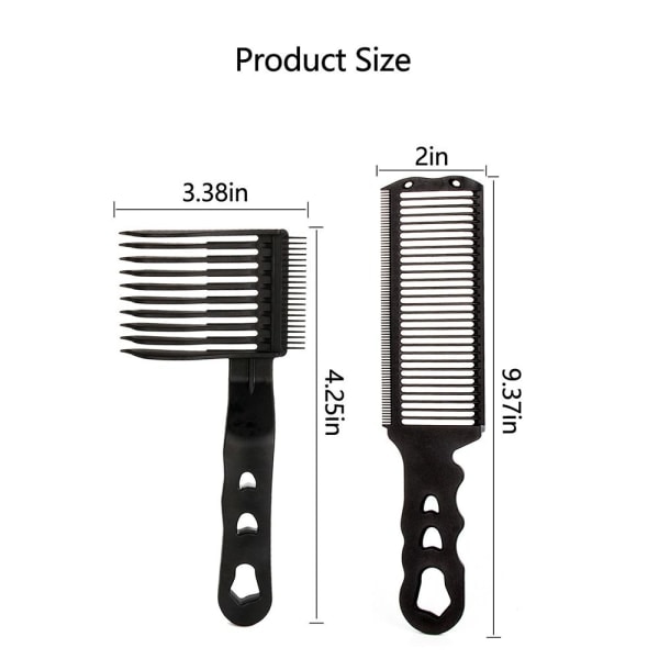2-delad set Barber Fade Kammar Håravklippningskamm Böjd kamm