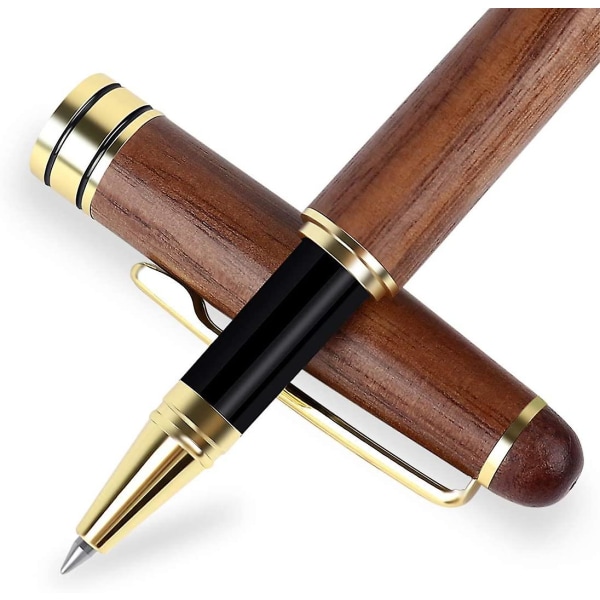 Luxury Walnut Ballpoint Pen Writing Set - Elegant Fancy Nice Gift Pen Set For Signature Executive Business Office Supplies - Gift Boxed With Extr