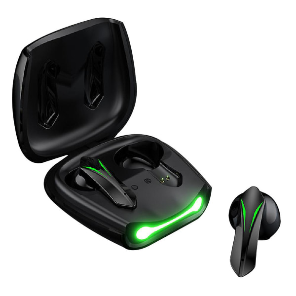 Trådløse Spil-øretelefoner, bluetooth 5.2 Øretelefoner In-ear Spilhovedtelefoner Automatisk Parring Berøringsaktiveret Køligt Lys Øretelefoner Med Mikrofon Til Pc MobiBlack Black