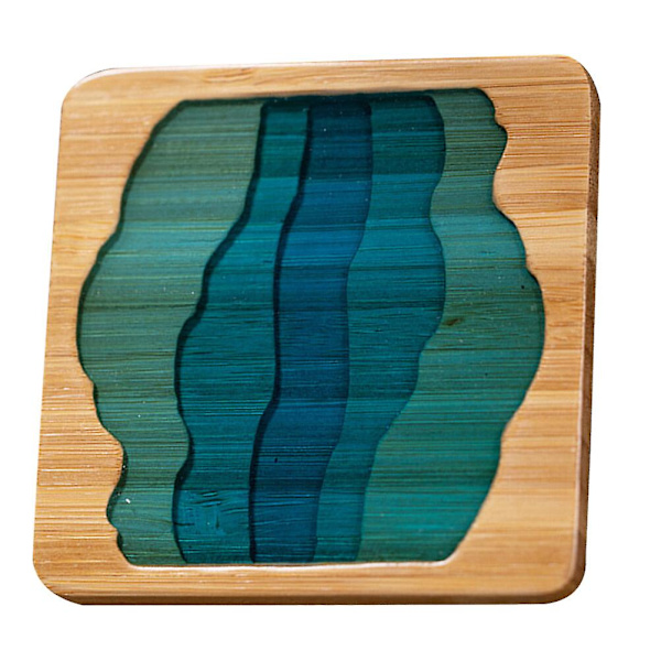 Hauska eristysmatto bambuukuppi-matto Koti Ei-kuuma matto Koti Ei-liukas matto Kupin eristysmatto Sininen 7,7X7,7 Blue 7.7X7.7cm