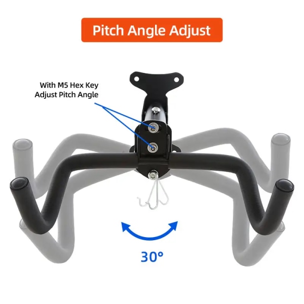 2 st cykelväggfäste Garage cykelställ Justerbar cykelhängare Förvaring Cykel i garage Hem, Horisontell cykelkrok Cykelhållare för MTB