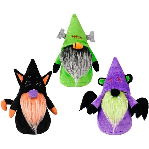 Halloween-tontut Plush-täytetyt Elf-nukke Seisova Koriste Työpöydälle Violetti, Halloween-asut 1kpl (Musta)