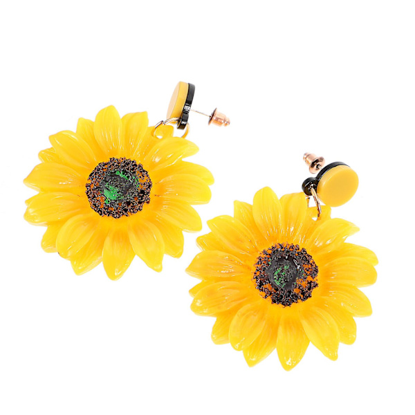 Blomster Stud Øreringe Brude Øreringe Sommer Blomster Øreringe Øreringe Hoops Kvinder Gul 7x4.7cm Yellow 7x4.7cm