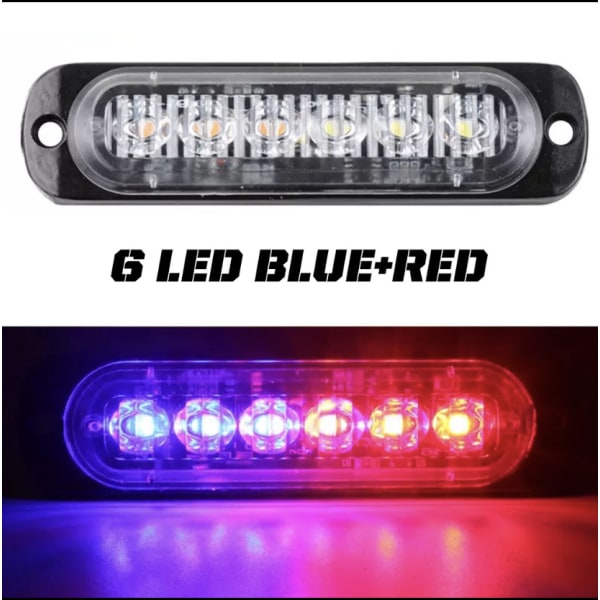 3 stk 12-24v Høy Lysstyrke Enkelt Rad 6led Godstog Advarselslys Motorsykkel Pickup Ombygget Dekorativ Eksplosiv Blitslys Stro