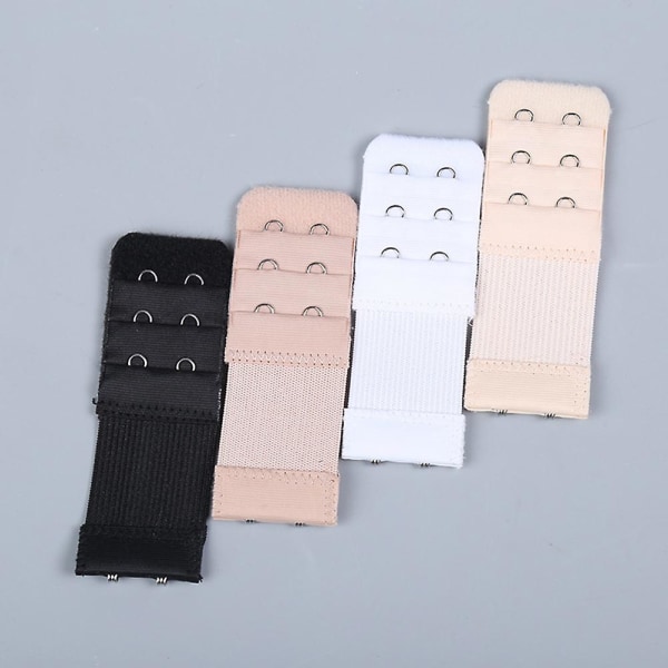 6 stk Komfortable BH-forlenger Elastisk Forlengelsesbeslag BH Forlenget Stropp (2 Kroker, Hvit)W White