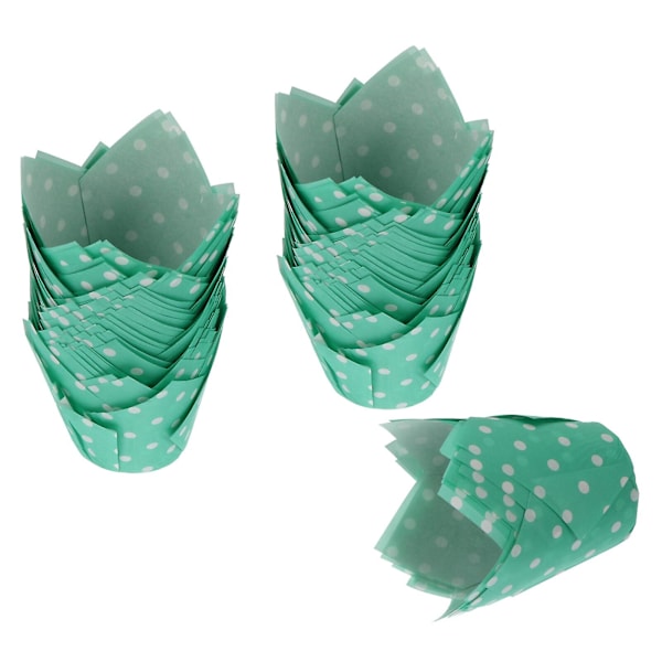 100 stk Grønne Papirkopper Muffin Bagekopper Cupcake Liner Babyshower Cupcake Wrapper Kage Papirkop Green 8.5x8.5cm