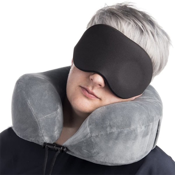 Nakkebeskyttelse U-formet pute cervical pute memory foam lur reisepute 100% polyester slitesterk 80 memory foam 28*29 cm_xrzi Sky blue