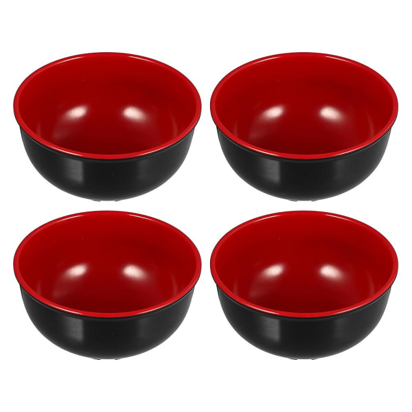 4-pack Melamin Skål Köksoppa Skål Kreativ Nudelskål Kökstillbehör Röd 12.7X12.7X6.5CM Red 12.7X12.7X6.5CM