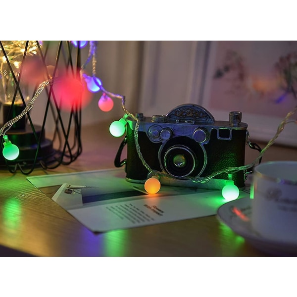 Spherical String Lights, 6m 40 LED Små Kugler, Batteridrevet Indendørs Og Udendørs Dekorationsbelysning, Til Hjem/soveværelse/have/balkon/fest/jul