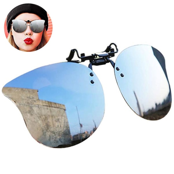 Polariserad Cat Eye Clip On Solglasögon över Receptglasögon För Kvinnor UV-skydd