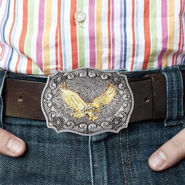 1 stk Guld Bæltespænde, Bæltespænder til Mænd Kvinder Metal Bælte Headeagle eagle