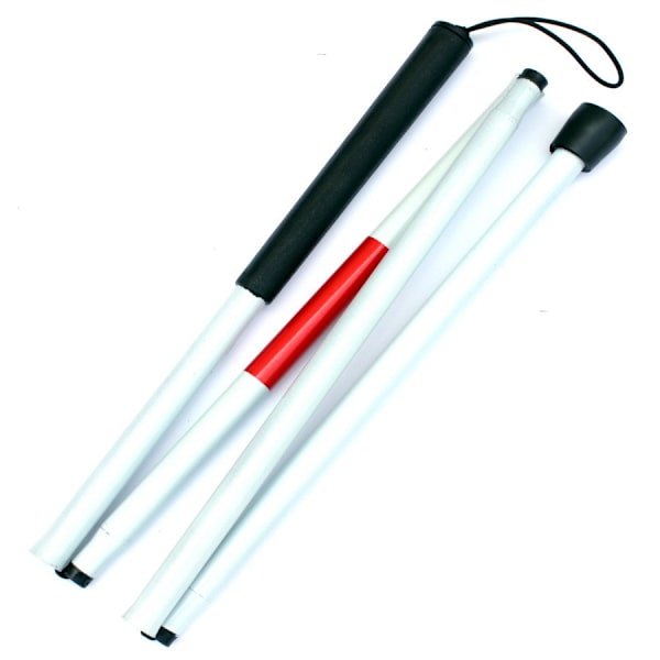 Käppar för blinda, promenadkäppar för blinda, hopfällbar käpp för blinda, 124 cm 4 sektioner aluminiumlegering hopfällbar käpp, för blinda