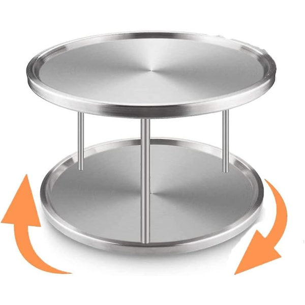 Carousel Spice Turntable [360° kiertävä], 2 kiertävää säilytyshyllyä, maustehylly säilytysteline ruokapöydälle jääkaappiin, makuuhuoneeseen keittiöön