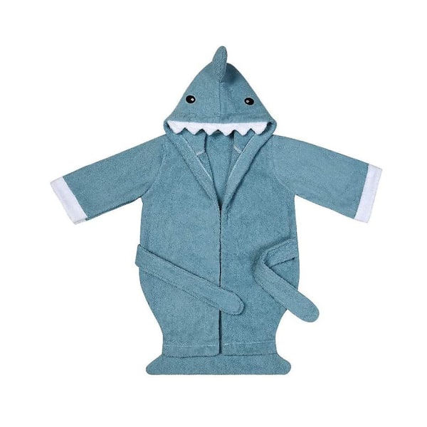 Baby Huvmorgonrock för barn, Morgonrock med huva, Söt handduk med huva, One Size, Blue Shark