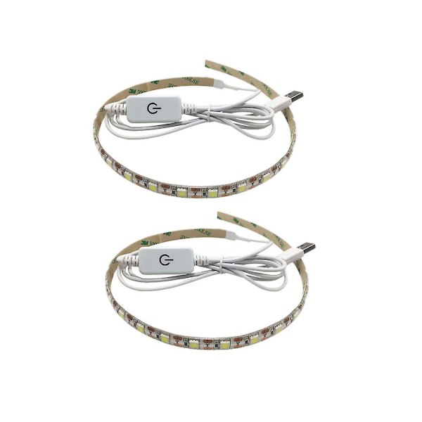 2 stk LED Lysbånd Symaskine Bånd Lys 5050 Bånd Lys Symaskine LED Lys LED Stri White 30*1CM