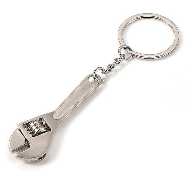 Mini Skiftenøkkel Verktøy Nøkkelring, Skiftenøkkel Anheng, Nøkkelring Kreativ Mini Justerbar Skiftenøkkel Nøkkelkjede (4 stk, Sølv)