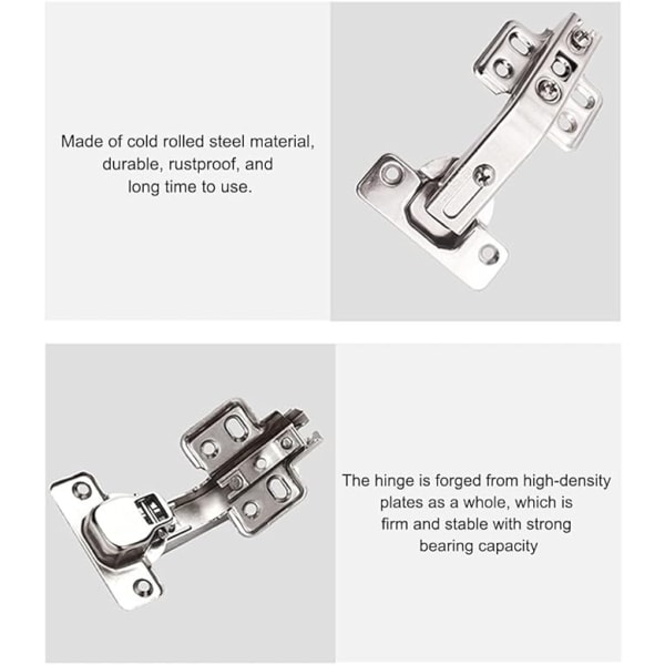 135 Graders Vinkel Køkken Skab Foldbar Dørhængsel, Trevejs Justerbar og Nem at Installere (2 stk)