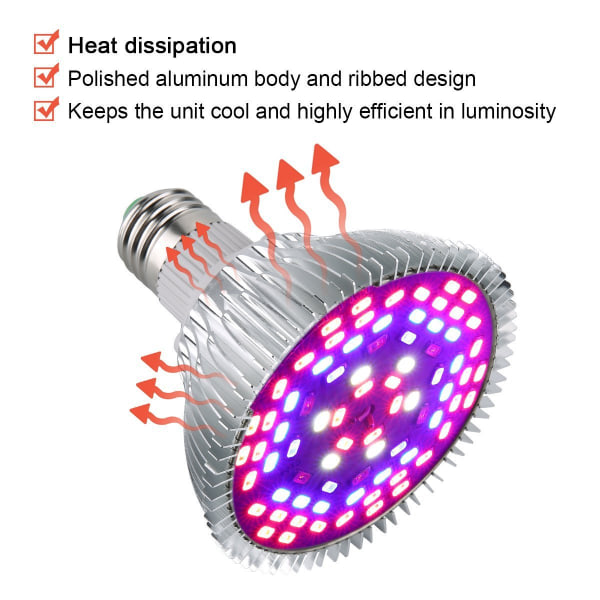 Fullspektrum LED-plantevekstlys 80W Drivhusplanting Fullt Lys