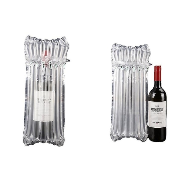 10 st vinflaskskydd Återanvändbar reseuppblåsbar luftpelarkuddepåse för buffertpackning och säker frakt