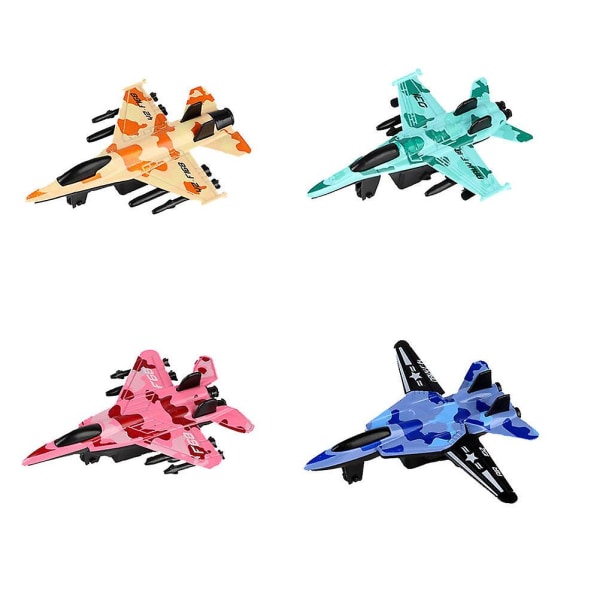 4pcs Friction Powered Pull Back Airplane Toys Mini Fighter Toy For Children10X7.5CM