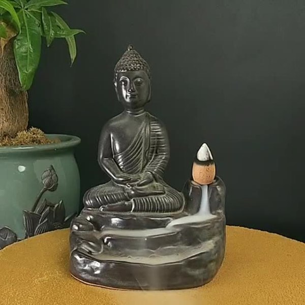 Zen Buddhistisk Røgelselys Holder, Røgelsespind Harpiks Buddha Meditation Røgelseholdere Brændere Indretningsartikler til Dekoration