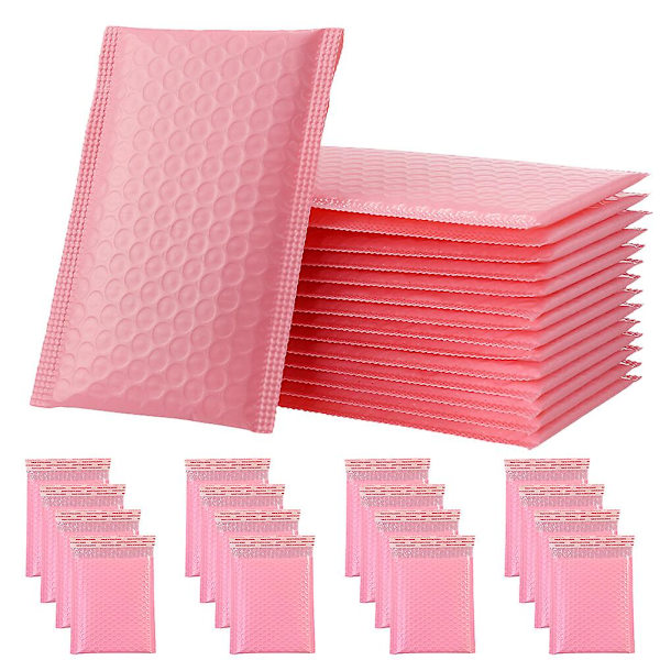 60 st Bubbelkuvert Fraktpåsar Leveransförpackningspåsar Självhäftande Postpåsar Rosa 13X11CM Pink 13X11CM