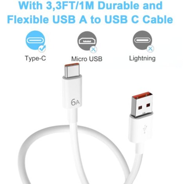 66W Supercharge Hurtiglader for Honor 200 Lite 90 Lite Magic6 Lite, 66W Supercharge Lader med 6A USB C Kabel 1m for Honor Magic6 6Pro Magic7 Lite H
