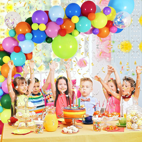 parti med 100 balloner -100% NATURLIG LATEX ballon- oppustelig fødselsdagsballon-Flerfarvede balloner festbue Premium fødselsdagshelium til balloner