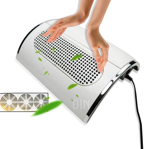 Nails Vacuum Nail Collector Dust Machine, 40W Nail Dust Collector Fan Nagelrengöring för manikyr Akryl Gel Naglar - Nageldammsugare Kraftfulla naglar