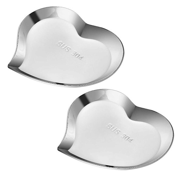 2 st Dippadelikatesser i Rostfritt Stål, Multifunktionell Tallrik, Snygg Dippadelikatesser, Silver 9X9X1.5CM Silver 9X9X1.5CM