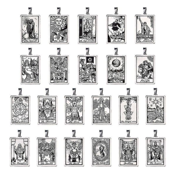 22 kpl Tarot-riipuskortteja irtotavarana, yhteensopivia korujen ja kaulakorujen, astrologisten ja kuuriipusten, tahran kanssa