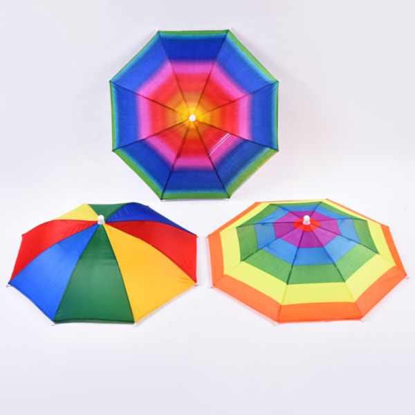 3 kpl Rainbow sateenvarjohattu säädettävä aurinko-sateen sateenvarjohattu aikuisille ja lapsille