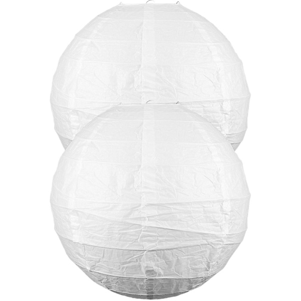 2 stk. Udendørs Lanterne Hængende Lampe Skærm Papir Lanterne Lampskærm Bordlampe Skærm Vægskærm Badeværelse Lys Skærm Hvid 40CM White 40CM