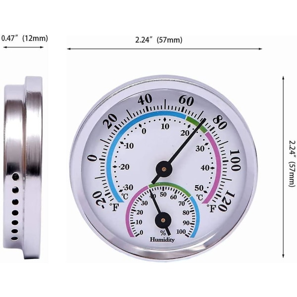Utomhustermometer Hygrometer Urtavla Väggmontering Högprecisions Temperatur Luftfuktighetsmätare Testare För Rum Växthus (2st, Vit)