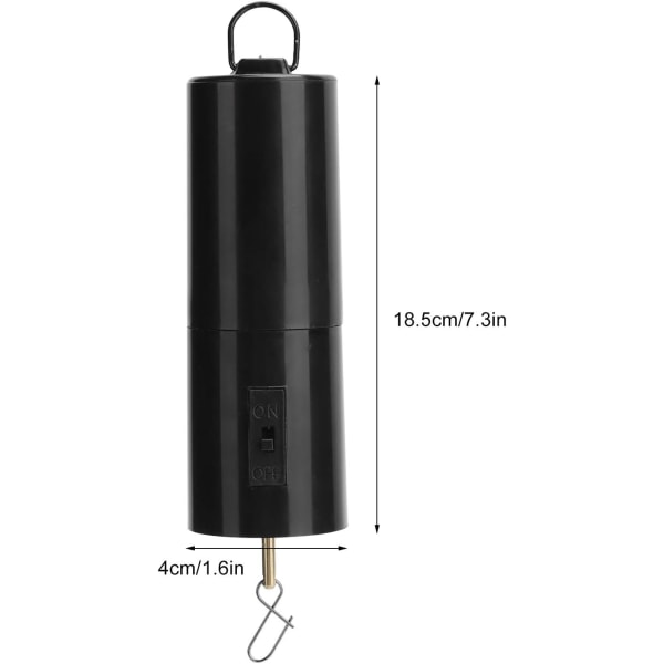 Roterende motor, hengende svart roterende motor for vindklokker Mobil batteridrevet hagedekorasjonstilbehør 18,5x4cm/7,3x1,6in