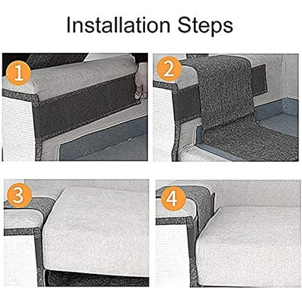 Kattekradsematte Sofa Armstol Beskyttelse Kradsepost til Sisal Kattekløer Armlæn Beskyttelse - Venstre Side 60x50cm