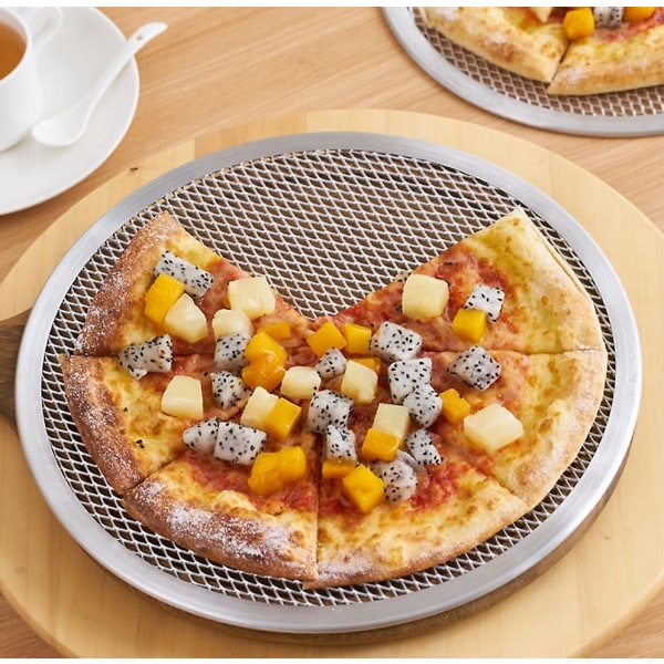 Pyöreä alumiininen pizzagrilli Pizza Pan Fontainebleau (1 kpl, hopea)