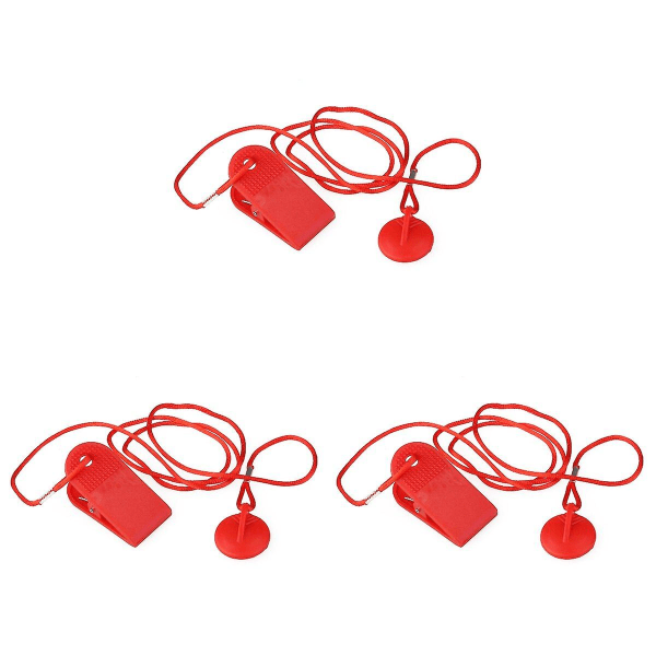 3 kpl Vaihtomagneetit Juoksumattoturvaavaimen Turvakytkin - Halkaisija 2,3 cm (punainen 3pcs