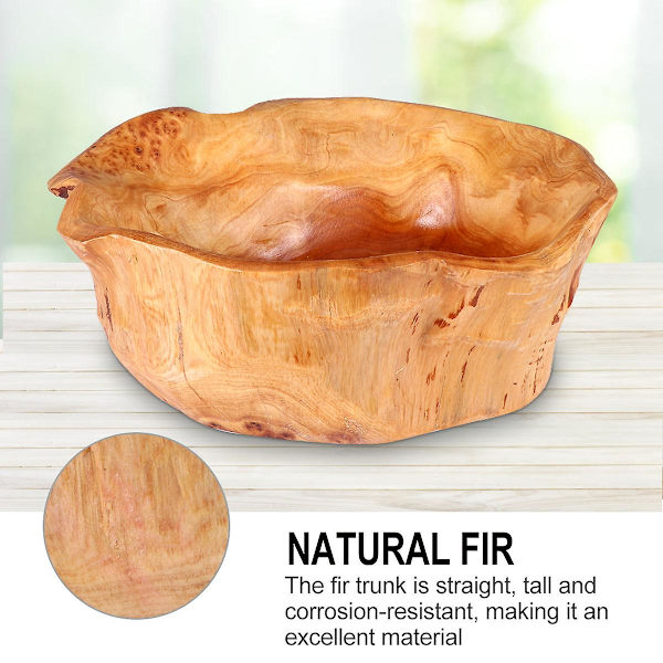 Snacksbehållare Träfruktfat Dessertfat Carvad Träfrukt Träserveringsfat Rotträfat Logg Färg 24x18.5x9.5cm Log color 24x18.5x9.5cm