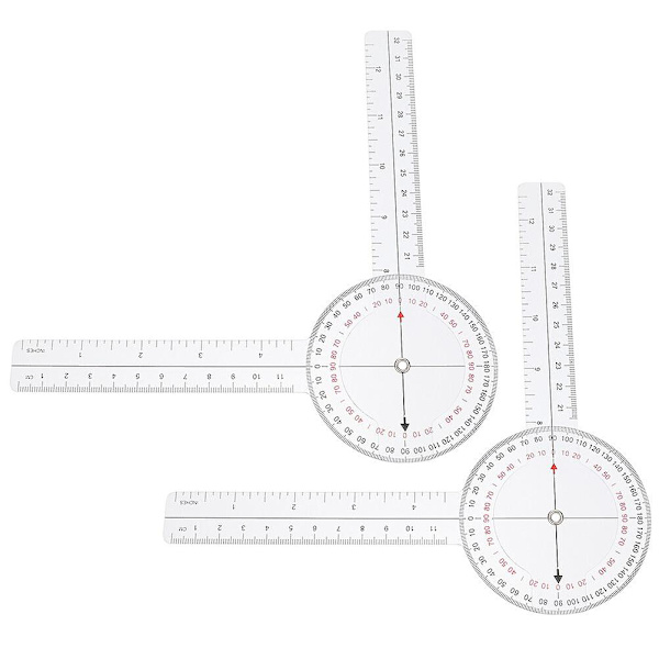2 stk. Vinkelmåler Gonimeter Lineal Transparent Vinkelmåler Måling Bærbar Gonimeter Lineal Transpa Transparent 20.5X8CM