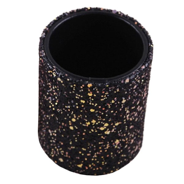 Glas Penholder Multifunktionel Opbevaringsbeholder Skinnende Kosmetikbørsteholder Sort 8,8X7X7CM Black 8.8X7X7CM