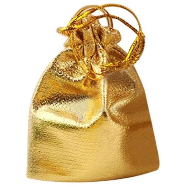 25 st Dragkedja Icke-vävda Tyg Voile Presentpåsar (guld)