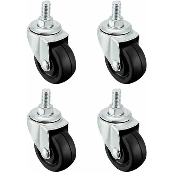 4 kpl 40 mm kumipyörät M8-kierretangolla